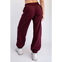 FLEECED TERRY FLOW JOGGER PANTS: Peach Pink / S-M-L(2-2-2)
