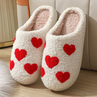 Valentine Gift Heart Fleece Warm Soft Slipper: White / 36-37