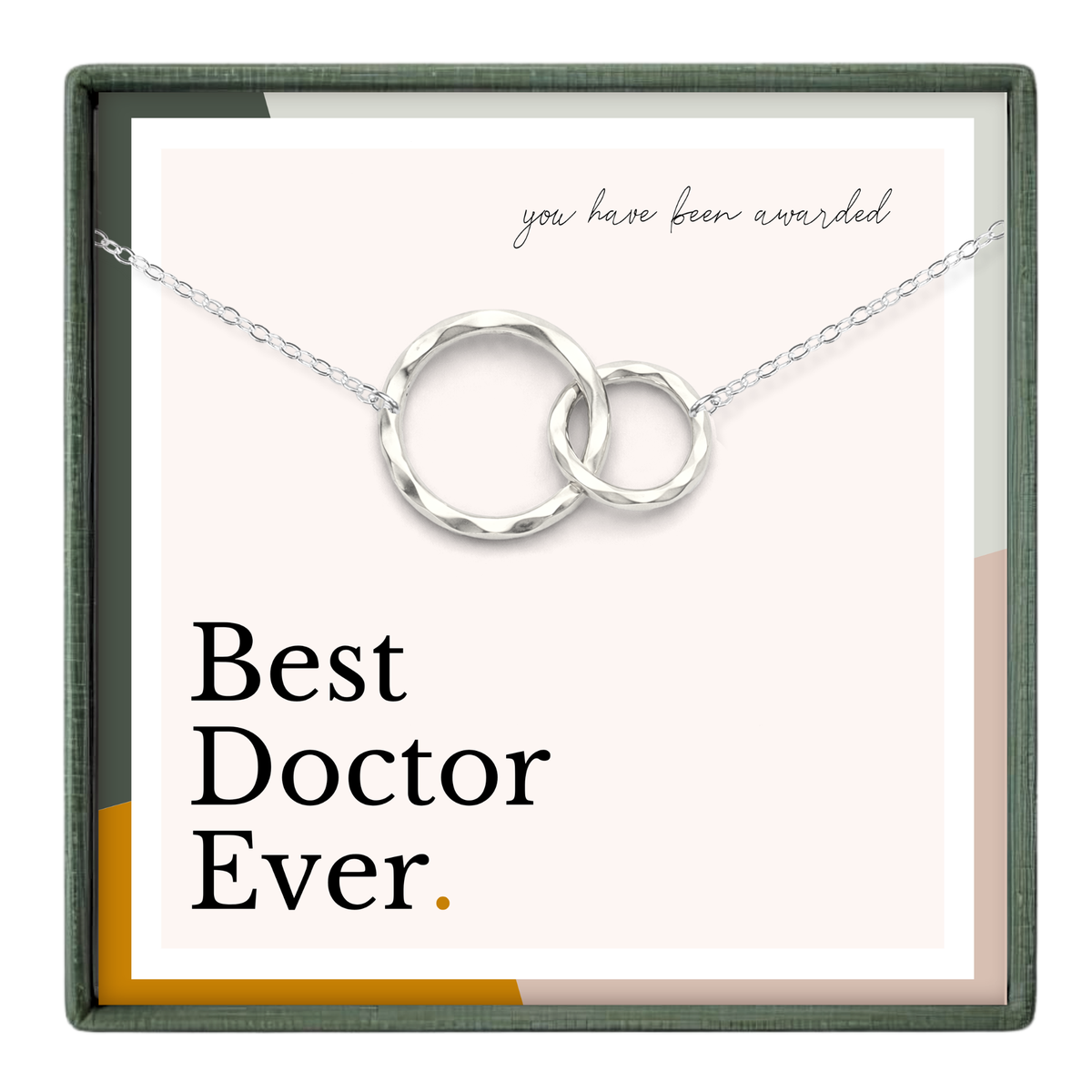 Doctor Appreciation Gift - 2 Ring Necklace Gold or Silver: 14k Gold Vermeil