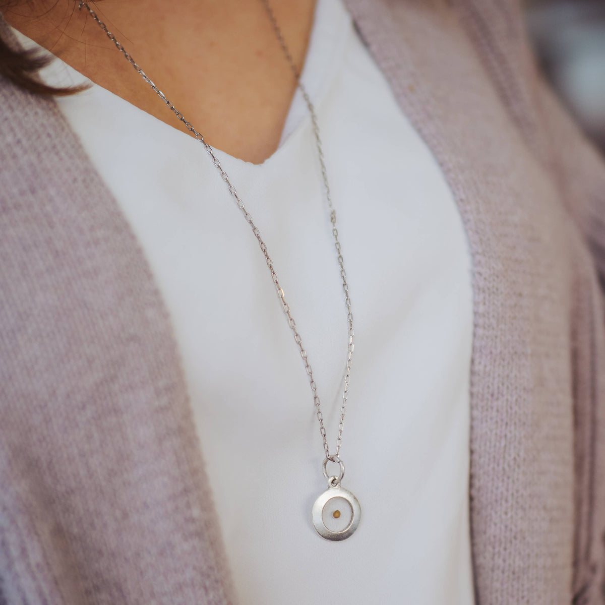 Mustard Seed Faith Gold or Silver: Antique Silver