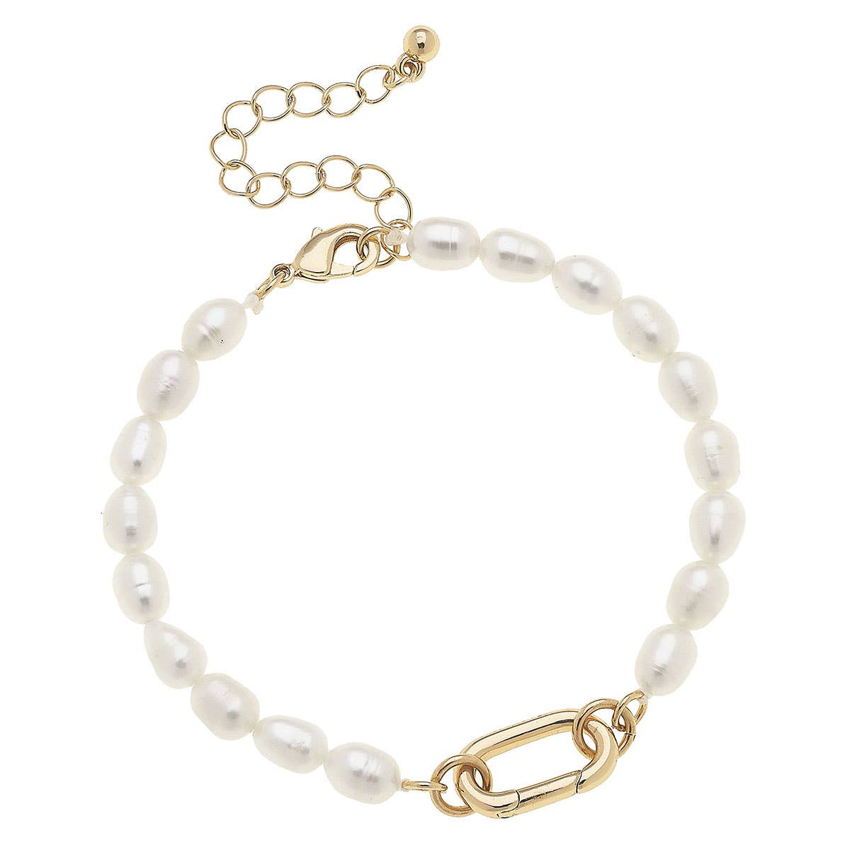 CANVAS STYLE CHARM BAR - Piper Freshwater Pearl Charm Bracelet Base in Ivory