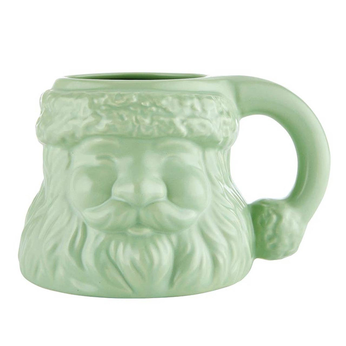 Santa Face Mug - Green: Ceramic