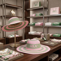 AKA Pink Raffia Embroidered Floppy Beach Sun Hat