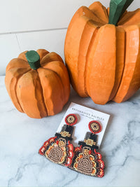 Thanksgiving Turkey Beaded Earrings 