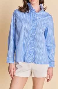 Miller Stripe Ruffled Shirt