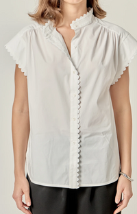 Billie Scallop Trim Ric Rac Short Sleeve Shirt