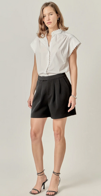 Billie Scallop Trim Ric Rac Short Sleeve Shirt
