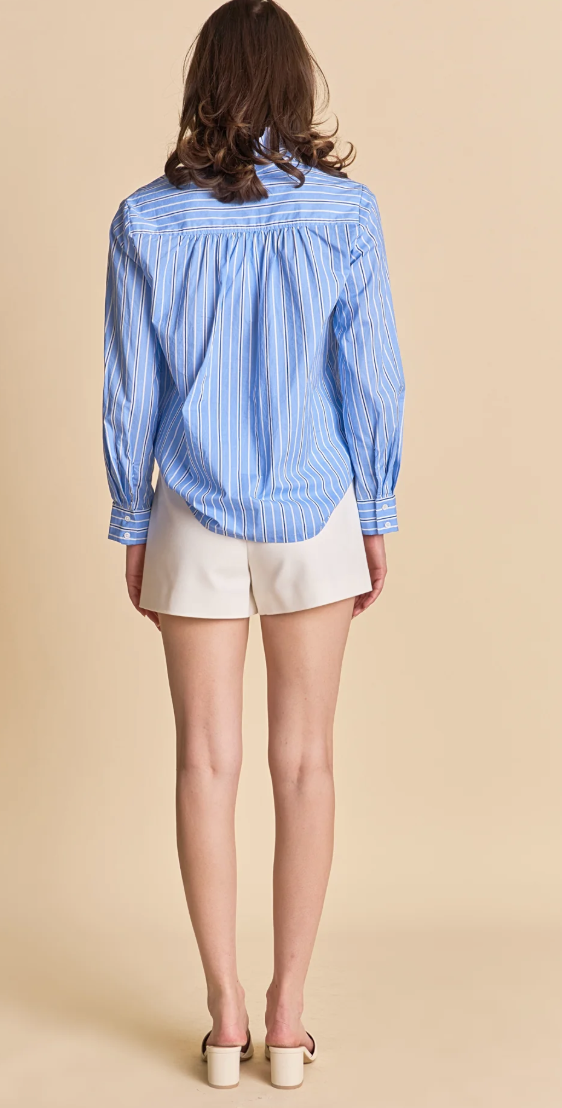 Miller Stripe Ruffled Shirt