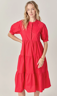 Jasmine Short Puff Sleeve Midi Dress