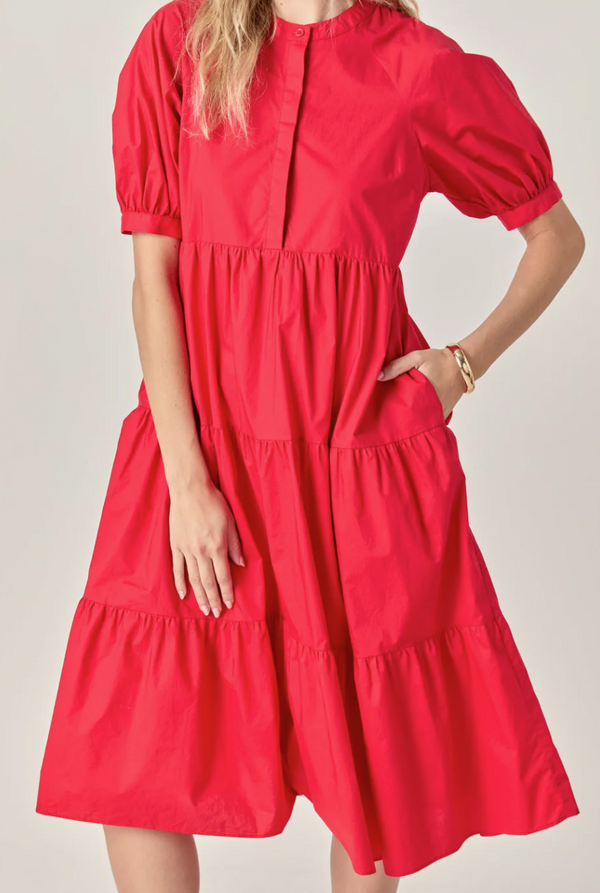 Jasmine Short Puff Sleeve Midi Dress