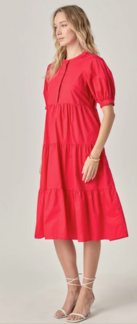 Jasmine Short Puff Sleeve Midi Dress
