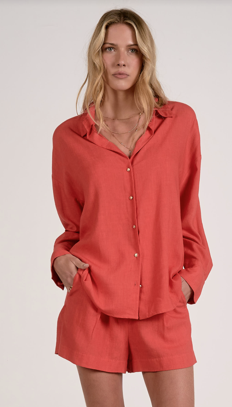 Elan Button Down Top, Peplum Cami or Pants