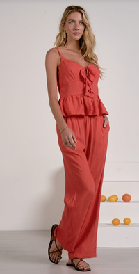 Elan Button Down Top, Peplum Cami or Pants