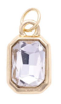 CANVAS STYLE CHARM BAR- Emerald Cut Rhinestone Charm
