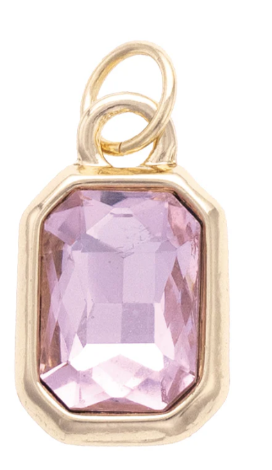 CANVAS STYLE CHARM BAR- Emerald Cut Rhinestone Charm