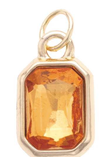 CANVAS STYLE CHARM BAR- Emerald Cut Rhinestone Charm