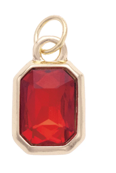CANVAS STYLE CHARM BAR- Emerald Cut Rhinestone Charm