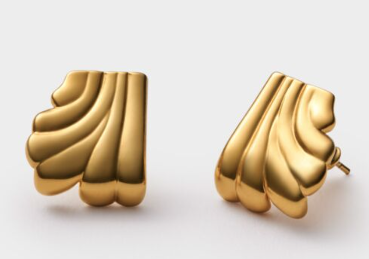 Era Waterproof Gold Oversized Stud Earrings