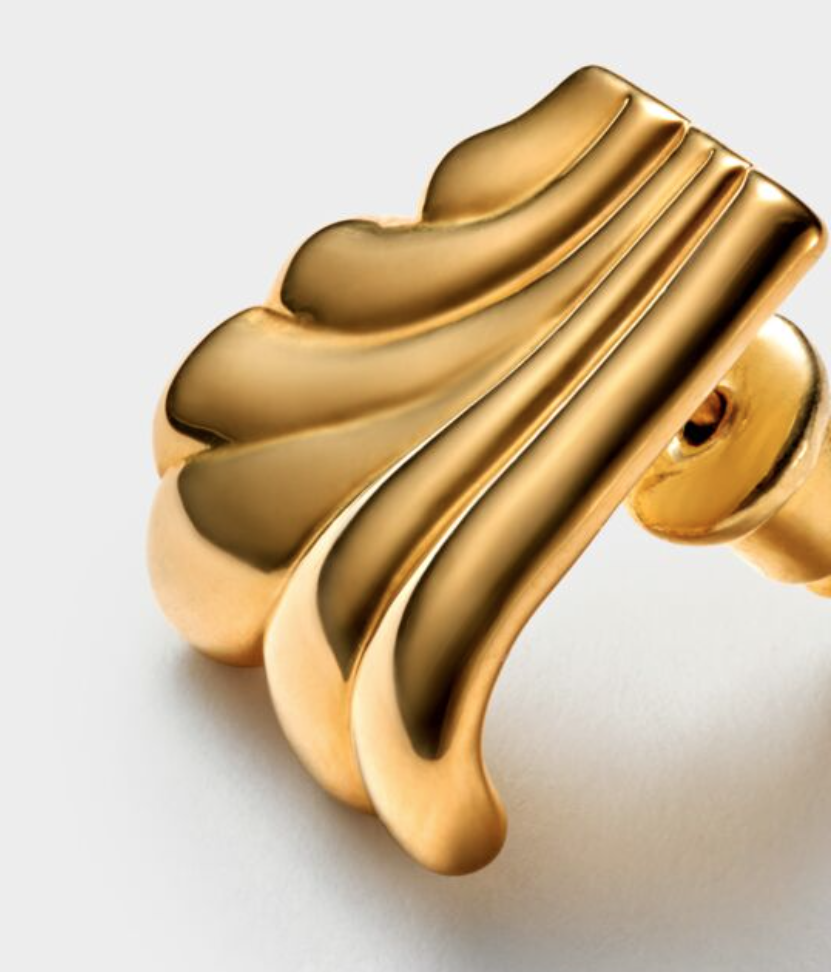 Era Waterproof Gold Oversized Stud Earrings