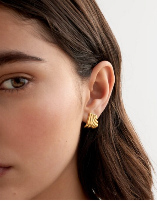 Era Waterproof Gold Oversized Stud Earrings