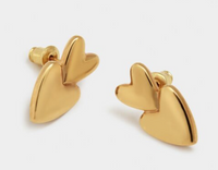 Eros Waterproof Gold Heart Earrings