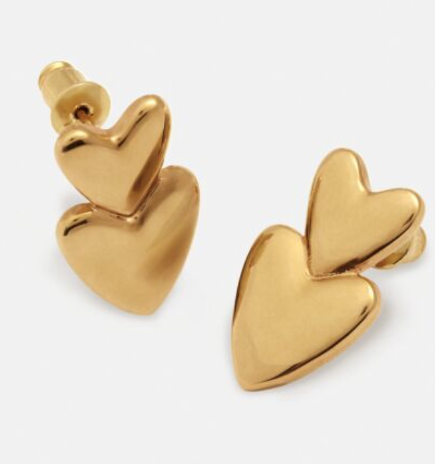 Eros Waterproof Gold Heart Earrings