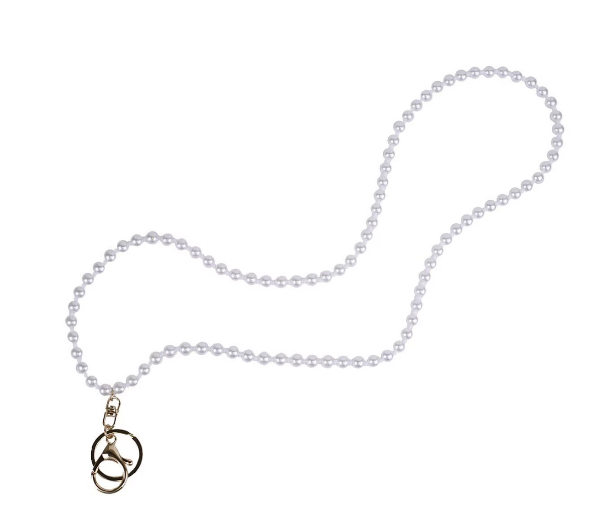 Etta Lanyard Pearl/Gold 34"