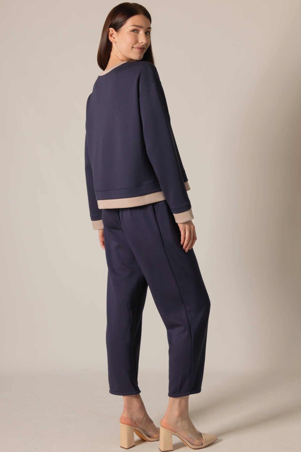 P. CILL Butter Modal Contrast Border Top: Black/Ivory / Small