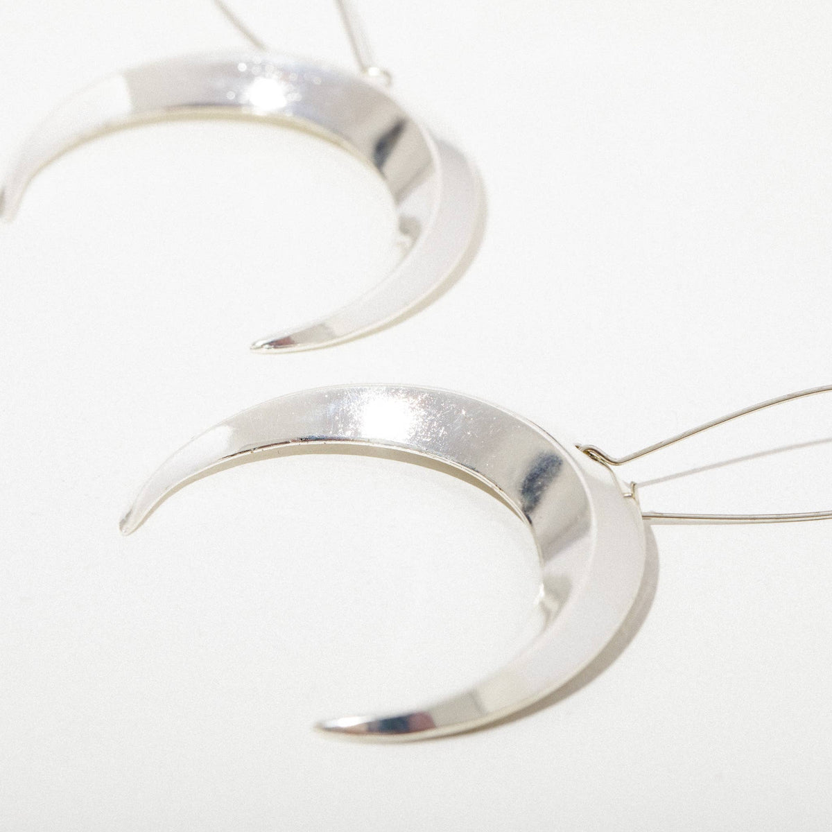 Larissa Loden Eclipse Crescent Moon Earrings - Brass or Silver: Brass