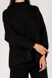 P. CILL Turtleneck Sweater Top: Black