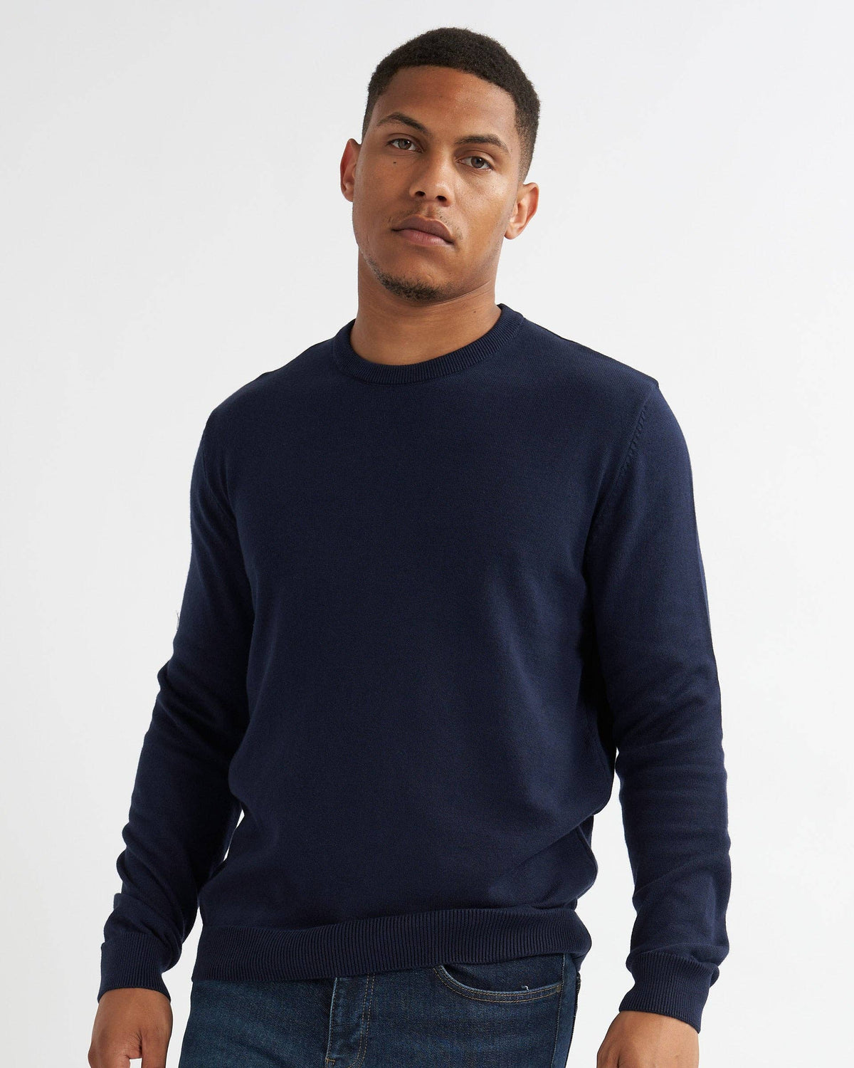 Jefferey Men"s  Crew Neck Sweater: Grey or Navy or Blue