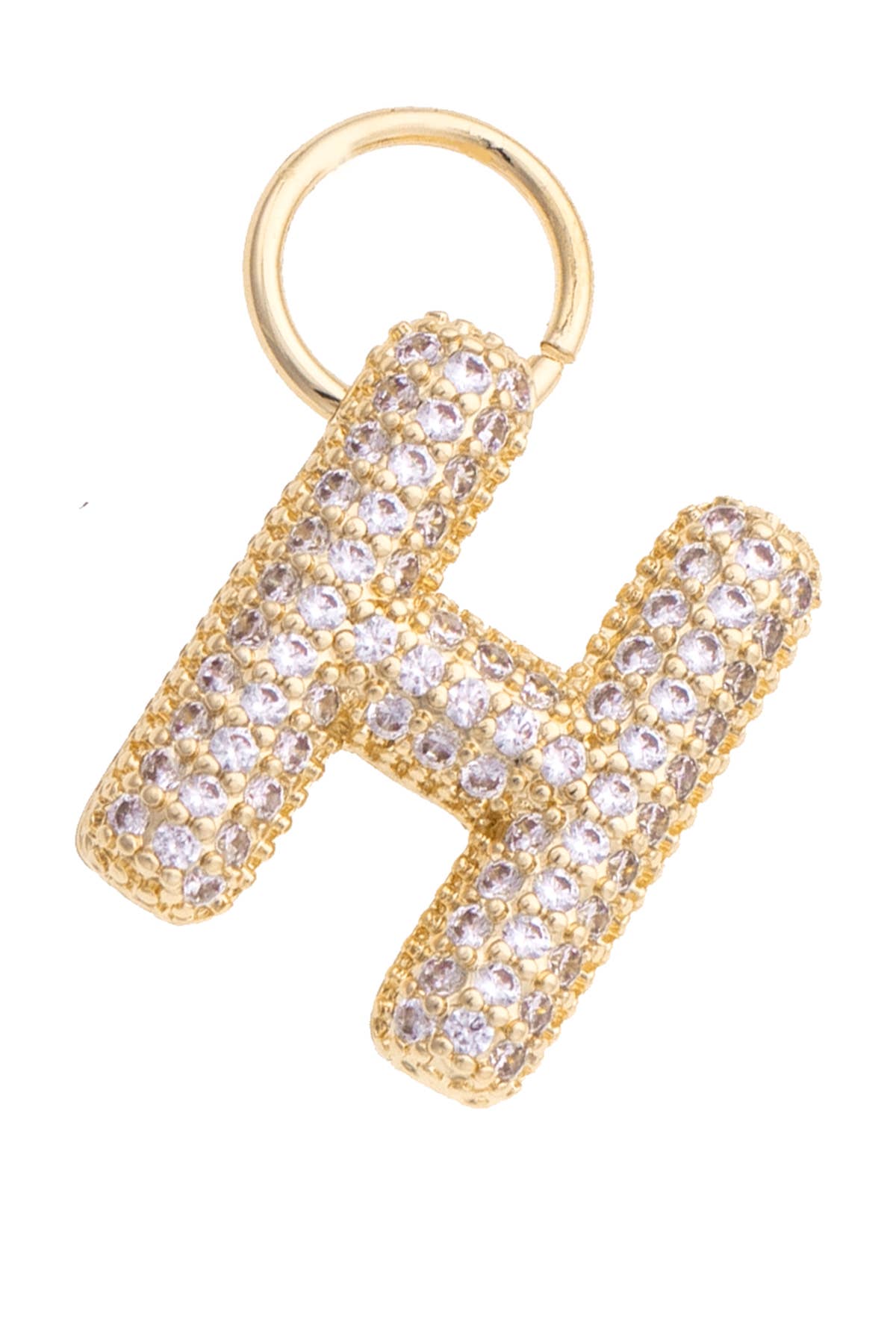 Letter Pave Initial Charm in Shiny Gold: K