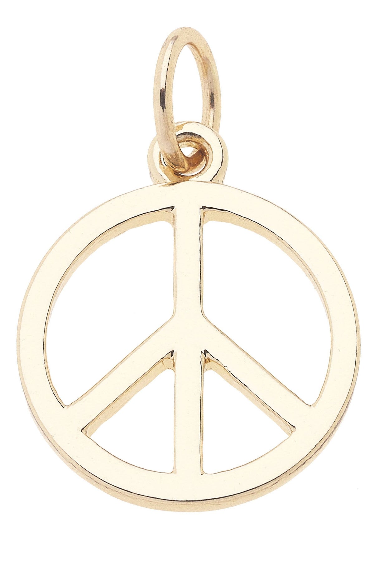 CANVAS STYLE CHARM BAR-Peace Sign Charm in Shiny Gold