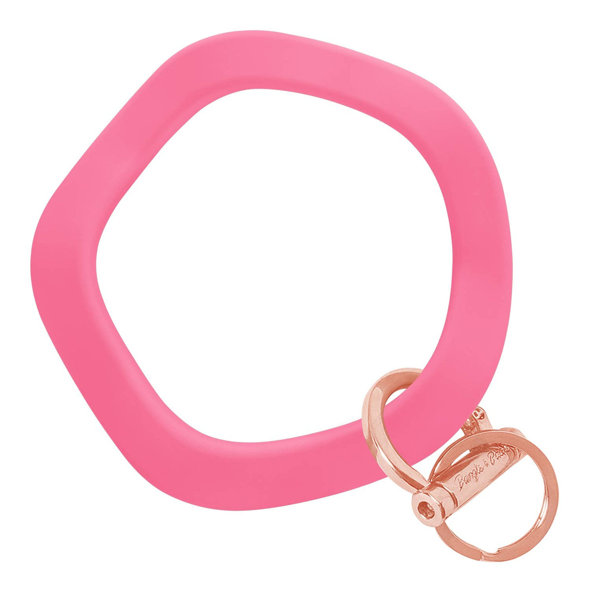 Wavy Wristlet Keyring | Wrist-Worn Key Chain & Phone Tether: Gold / Wavy - Deep Neon Pink
