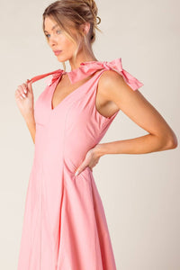 A solid woven midi dress - ID22465: PEACH / Contemporary / M