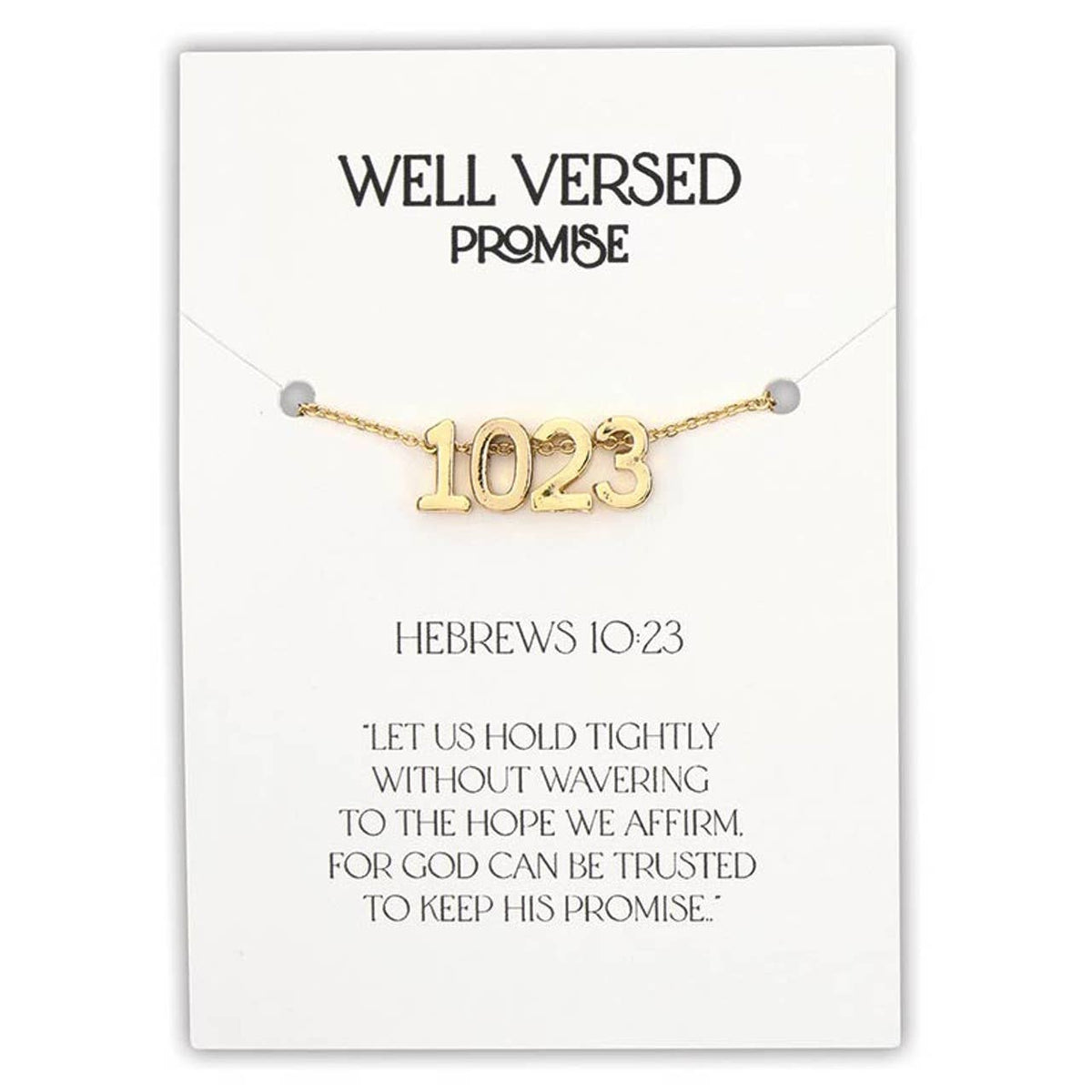 Verse Necklace Filled Display - Spring 25: Gold Plated/Pine Display / 11.5" W x 7.25" H x 1" D