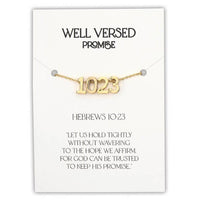 Verse Necklace Filled Display - Spring 25: Gold Plated/Pine Display / 11.5" W x 7.25" H x 1" D