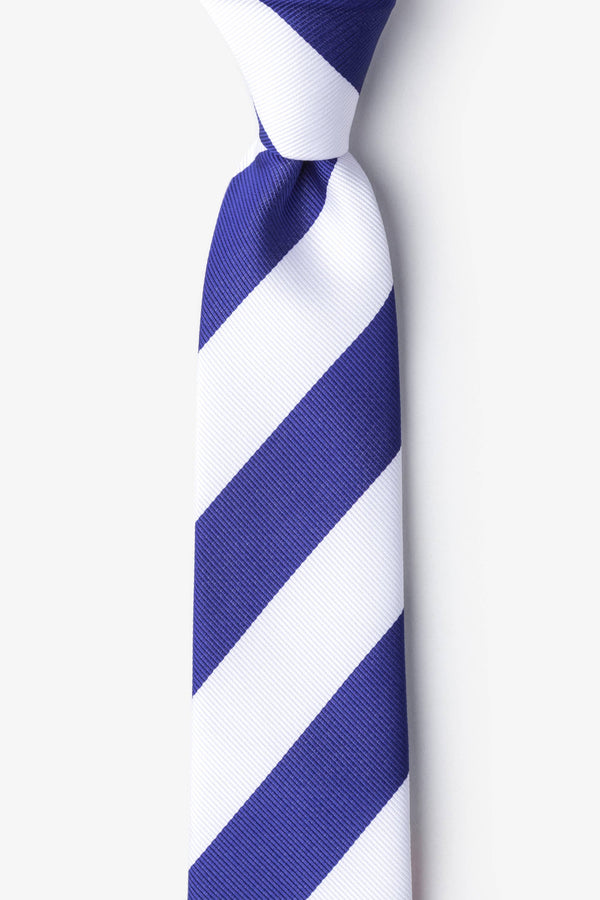 Blue and White College Collegiate Stripe - School Colors: Standard Necktie