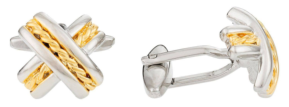 Gold Silver X Cufflinks