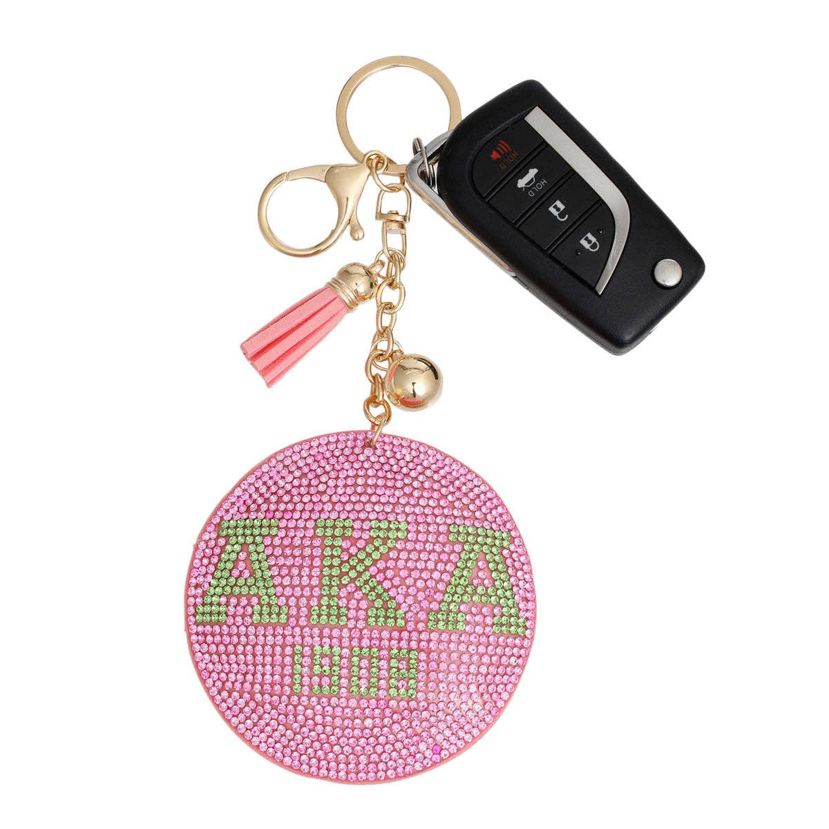 AKA Sorority Pink Padded Charm & Keychain