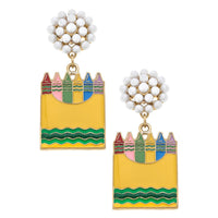 Crayon Box Enamel Earrings in Multi