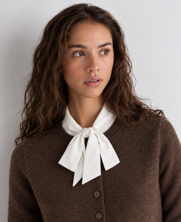 Cici White Bow Collar Chemisette