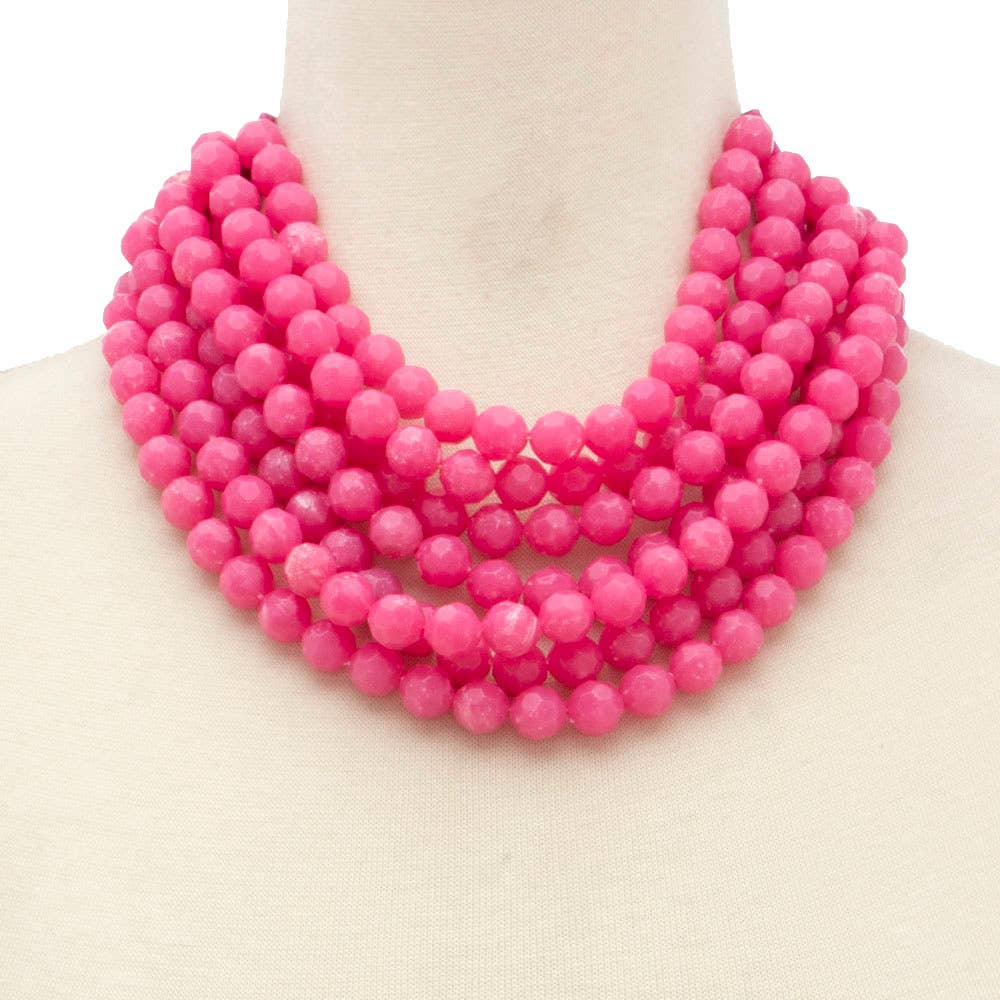 NEW CHUNKY BEADED LAYERED MAGNETIC NECKLACE