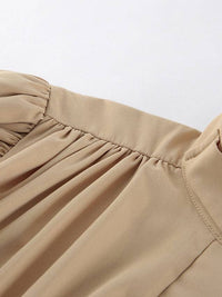 Bubble Sleeve Cropped Trench Coat Women Khaki N6D088: Khaki / L