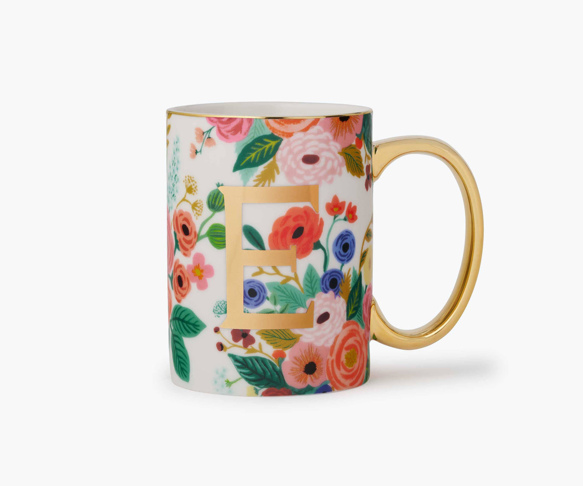Garden Party Porcelain Monogram Initial Mug