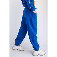 FLEECED TERRY FLOW JOGGER PANTS: Peach Pink / S-M-L(2-2-2)