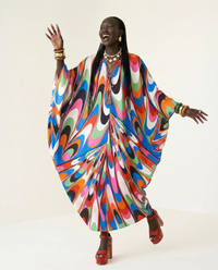Vibrant Printed Loose Maxi Dress: Print 2 / S