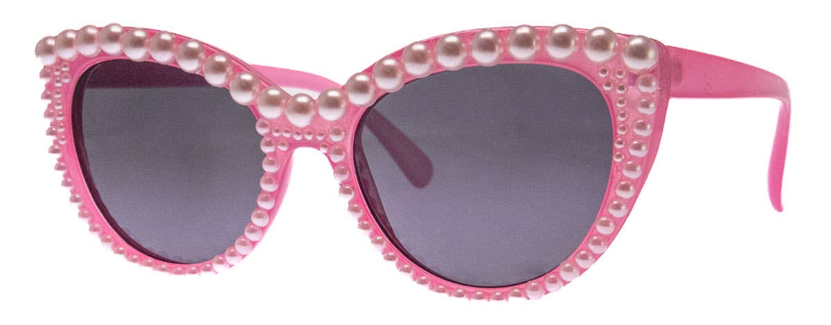 AUNT PEARL - SUNGLASSES: HOT PINK w/PEARLS