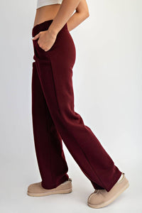 FLEECE PLEATED TROUSER: True Red / S-M-L(2-2-2)