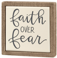 Faith Over Fear Box Sign Mini